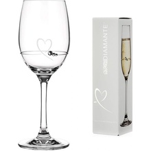 Diamante poháre na biele víno so Swarovski kryštálmi Petit Heart 240 ml