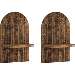 vidaXL Стенен рафт 2 бр. Старо дърво 23 x 13, 5 x 37, 5 см (8014930)