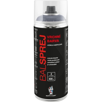 Balsprej vrchná univerzálna akrylová farba v spreji 400 ml RAL 7040 šedá okenná