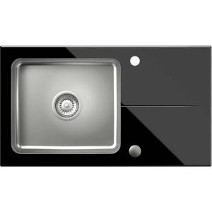 Quadron Вградена мивка Quadron Pop Hugh 111 от неръждаема стомана, покритие от неръждаема стомана - черна 77x44 см (ST3577SC1BS) Мивка за вграждане