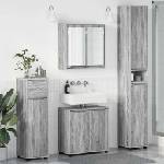 vidaXL Комплект мебели за баня 4 бр. Сив Сонома 30, 5 x 30 x 195 см (3403846)