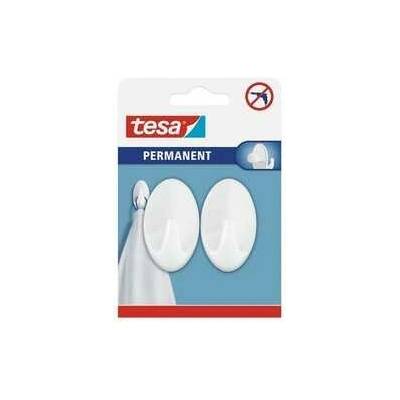 Tesa Permanent Háčky, oválné háčky větší L, bílý plast, pro lehké předměty, v balení 2ks (66603-00000-00) ST2171123