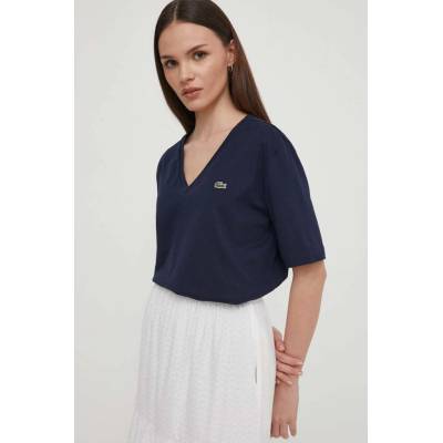 Lacoste Bavlnené tričko dámsky TF7300 tmavomodrá