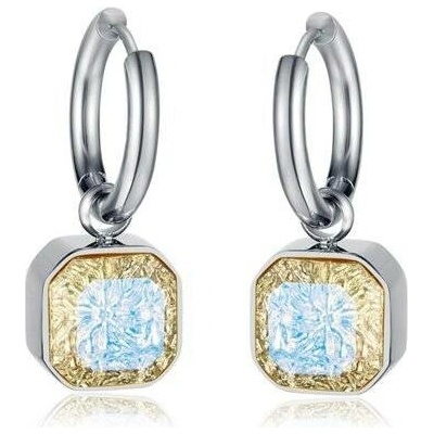 Impress Jewelry dámské ocelové kruhové náušnice s třpytivým přívěškem stříbrné GE837s2
