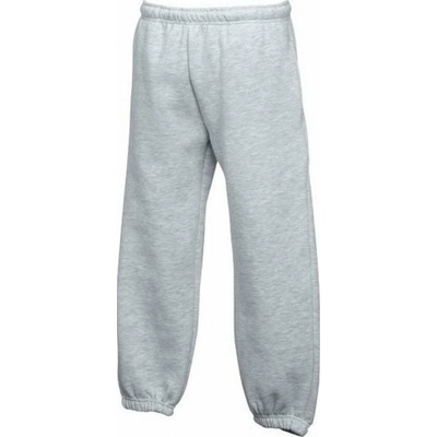 Fruit of the Loom dětské tréninkové teplákové kalhoty s uzavřeným spodním lemem šedá melír