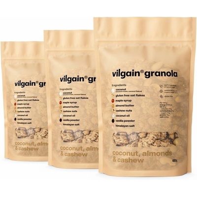 Vilgain Granola – 3× kokos, mandle a kešu 400 g