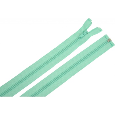 Zdrhovadlo zip plastový 60cm dělitelný šíře 6mm světlý smaragd