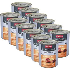 Animonda GranCarno Sensitiv Adult - пиле с ориз 12 x 800г