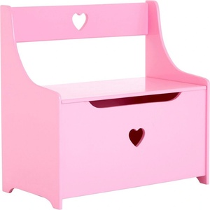Premier Housewares Розово детско шкафче с пейка 60x62x34 cm Pink Heart - Premier Housewares (2404839)
