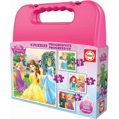 Educa 16508 progressive 4 Cases Disney Princess 25 20 16 12 dílků