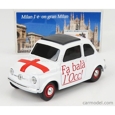 Brumm prom Fiat 500 1965 Detti Milanesi Fa Bala' L'occ ! Ciula ! Va A Ciapa' I Ratt ! Bílá Červená 1:43