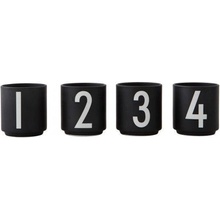 DESIGN LETTERS Hrnečky na espresso 1234 Black set barva porcelán 4 x 100 ml