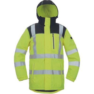 Cerva Knoxfield HVPS WINT zateplená zimní HI-VIS bunda s odepínací kapucí žlutá