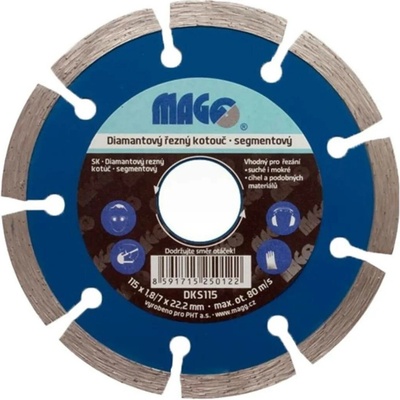 Magg Diamantový kotouč segmentový 115 x 22,2 / 1,8 x 7 mm DKS115