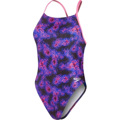 Speedo Бански костюм Speedo Club Training Placement Digital Lattice-Back Swimsuit - Black/Cobalt