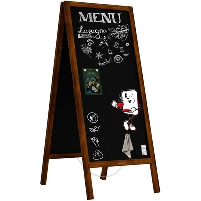 Allboards PK126WR Magnetický křídový reklamní stojan hnědý 150 x 61 cm