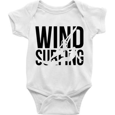 Windsurfing nápis Dojčenské body krátký rukáv biele