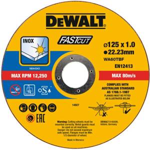 DEWALT - Комплект режещи дискове за неръждаема стомана 125х22, 23 мм 100 бр. DT20540 (DT20540)