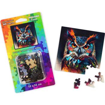 WoodMix Puzzles Дървен пъзел WoodMix, Животни, 40 части - Бухал (WM-P40-0031)