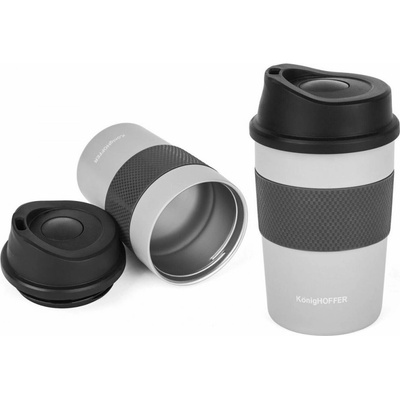 Kinekus Termohrnek nerezový ELLIOT s plastovým víkem šedý 330 ml
