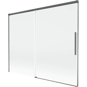 Mexen Rox двукрилен плъзгащ се параван за вана 190 x 150 cm, прозрачен, четкана (8C9-190-001-66-00)