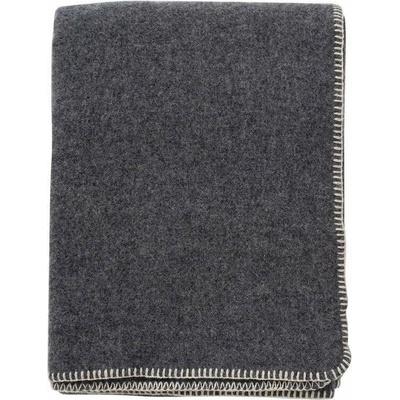Klippan Švédsko Vlněná Uno grey melange šedá deka 130x180