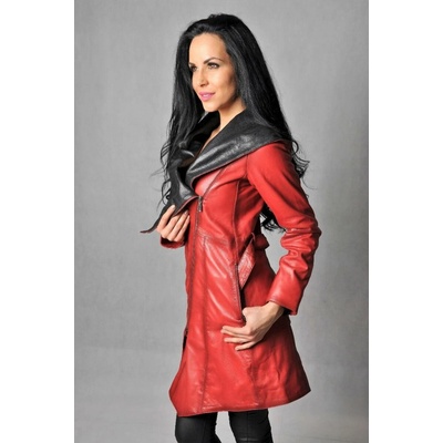 Max Original Leather dámsky kožený kabát EVITA LG.red Red