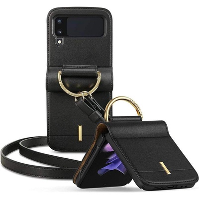 Spigen Linear Leather Case - кожен калъф за Samsung Galaxy Z Flip 3 5G (черен)