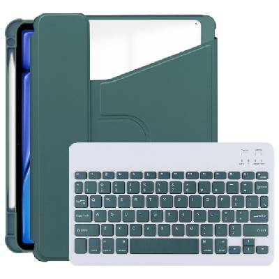 Въртящ се калъф 360° с клавиатура и място за Apple Pencil за iPad Pro 13" (2024/2025) - петролносиньо (78176)