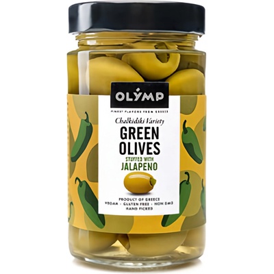 Olymp Zelené olivy s jalapeno 320 g