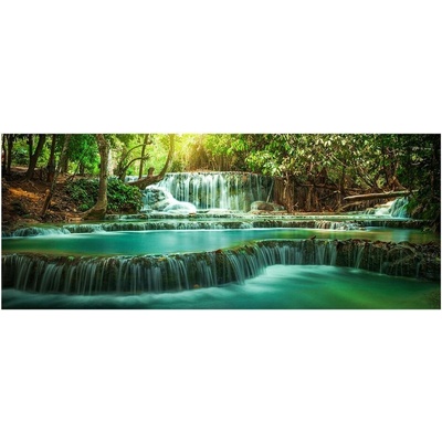 Sklenený obraz Vodopády Laos, 50 × 125 cm, GL-14336