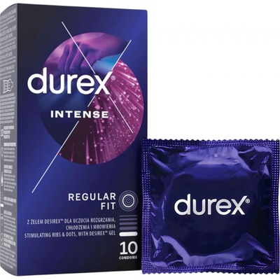 Durex Intense vroubkované a bodované kondomy 10 ks – Zboží Mobilmania