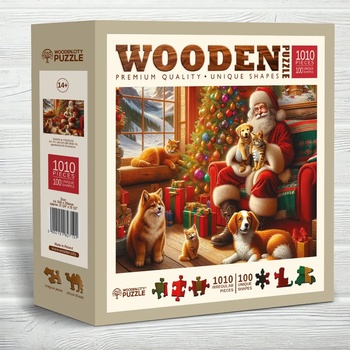 Wooden City - Puzzle Santa & Friends wooden - 1 000 piese