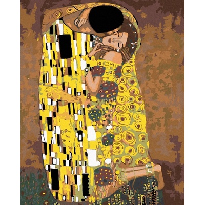 zuty Malování podle čísel Polibek Gustav Klimt 40 x 50 cm bez rámu a bez vypnutí plátna 8596530038924