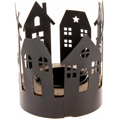Kovový svietnik s vianočným motívom Houses – Dakls