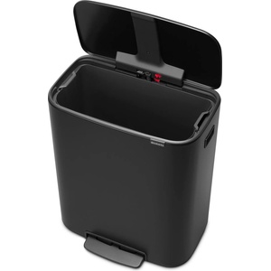 Brabantia Матово-черно стоманено кошче за боклук с педал 60 l Bo - Brabantia (211362)