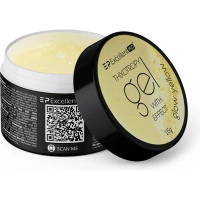 Excellent Pro stavební Uv Led gel s tekutou pamětí glow yellow 15 g