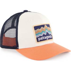 Patagonia Детска шапка с козирка Patagonia Kid's Trucker Hat Cap - Ridge Rise Stripe / Coho Coral - размер One Size (204-1695-4911)