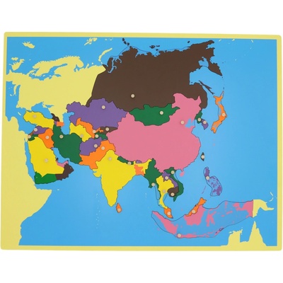 Montessori puzzle mapa Asie bez rámečku – Sleviste.cz