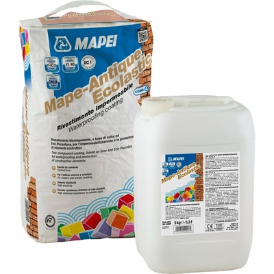 MAPEI Mape-Antique Ecolastic dvousložková elastická hydroizolační malta na historické zdivo 15 kg (složka A 10 kg + složka B 5 kg)