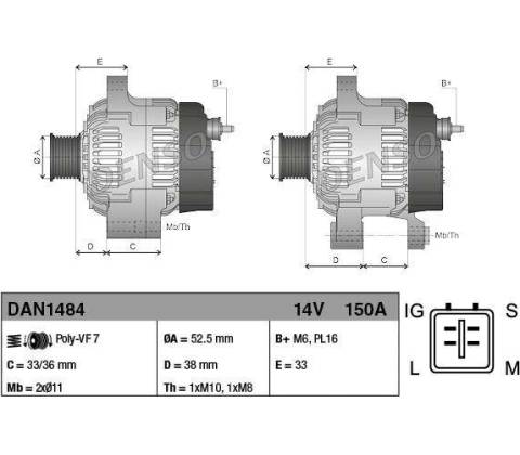 generátor DENSO DAN1484