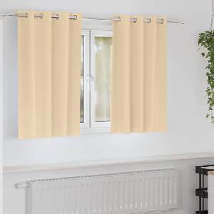 Pure Line Home Плътни завеси в цвят пастелна ванилия с метални халки, 2 бр. , 140 x 140 см