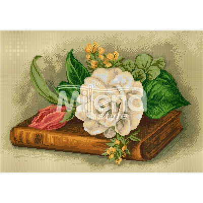 Milena Style Книга с роза - гоблен със схема конци Ariadna 1: 1