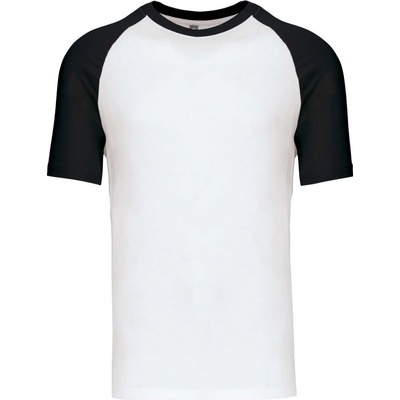 Pánské baseball tričko s krátkým rukávem Two Tone černá bílá