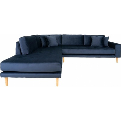 House Nordic Rohová pohovka s rohem Lido 257 cm tmavě modrá levá