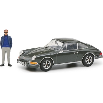 Schuco Porsche 911S LeMans s figurkou šedé 450361700 1:43