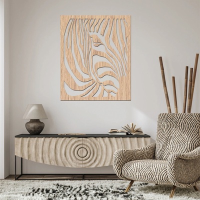 dřevo života Dřevěný obraz na zeď ZEBRA Zvolte rozměr šxv (cm): 40x48, Zvolte barvu dekoru: Horský dub