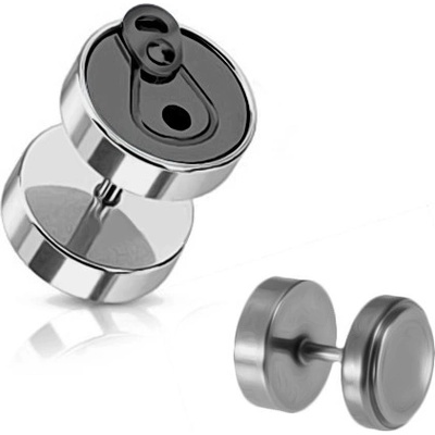 Šperky eshop falešný piercing do ucha z oceli černá plechovka PC30.21