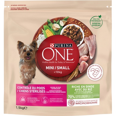 Purina ONE Mini Weight Control Sterilised krůtí s rýží 18 kg