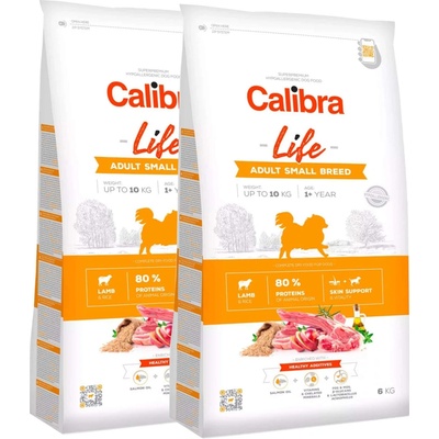 Calibra Dog Life Adult Small Breed Lamb 2 x 6 kg